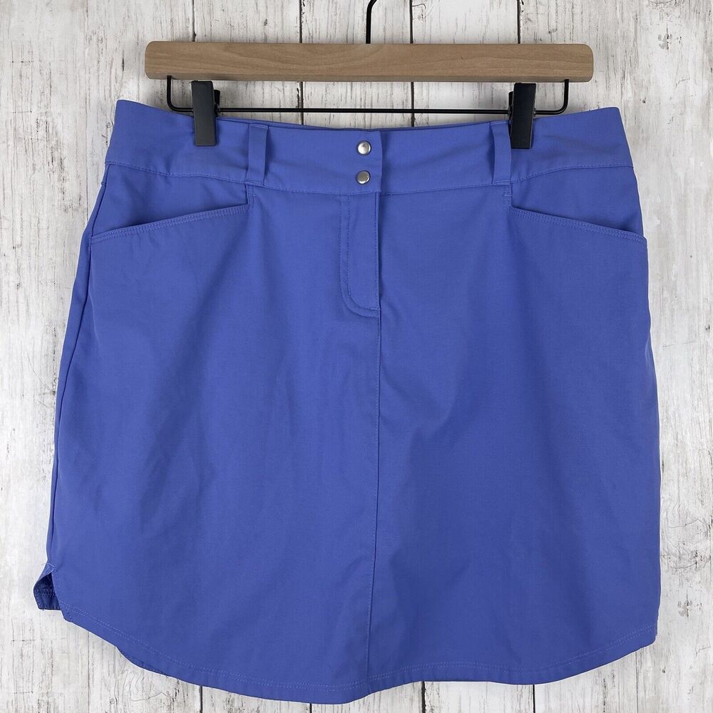 Adidas Skort Women 8 Blue Performance Athletic Built-In Short Mini Golf Tennis